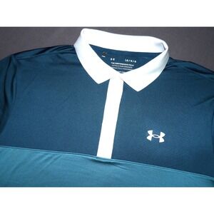 Under Armour Short Sleeved Teal Green Performance Polo Golf Shirt Men's Large